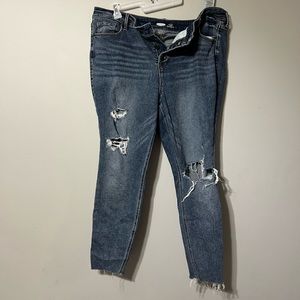 Button up ripped jeans